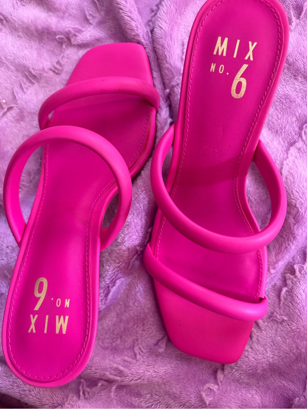 Mix No. 6 Neon Pink Double Hoop Slide Mules